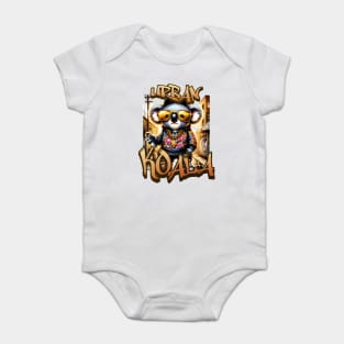 Urban Koala with Sunglasses - Hip-Hop Streetwear Aesthetic Animal Illustration Baby Bodysuit